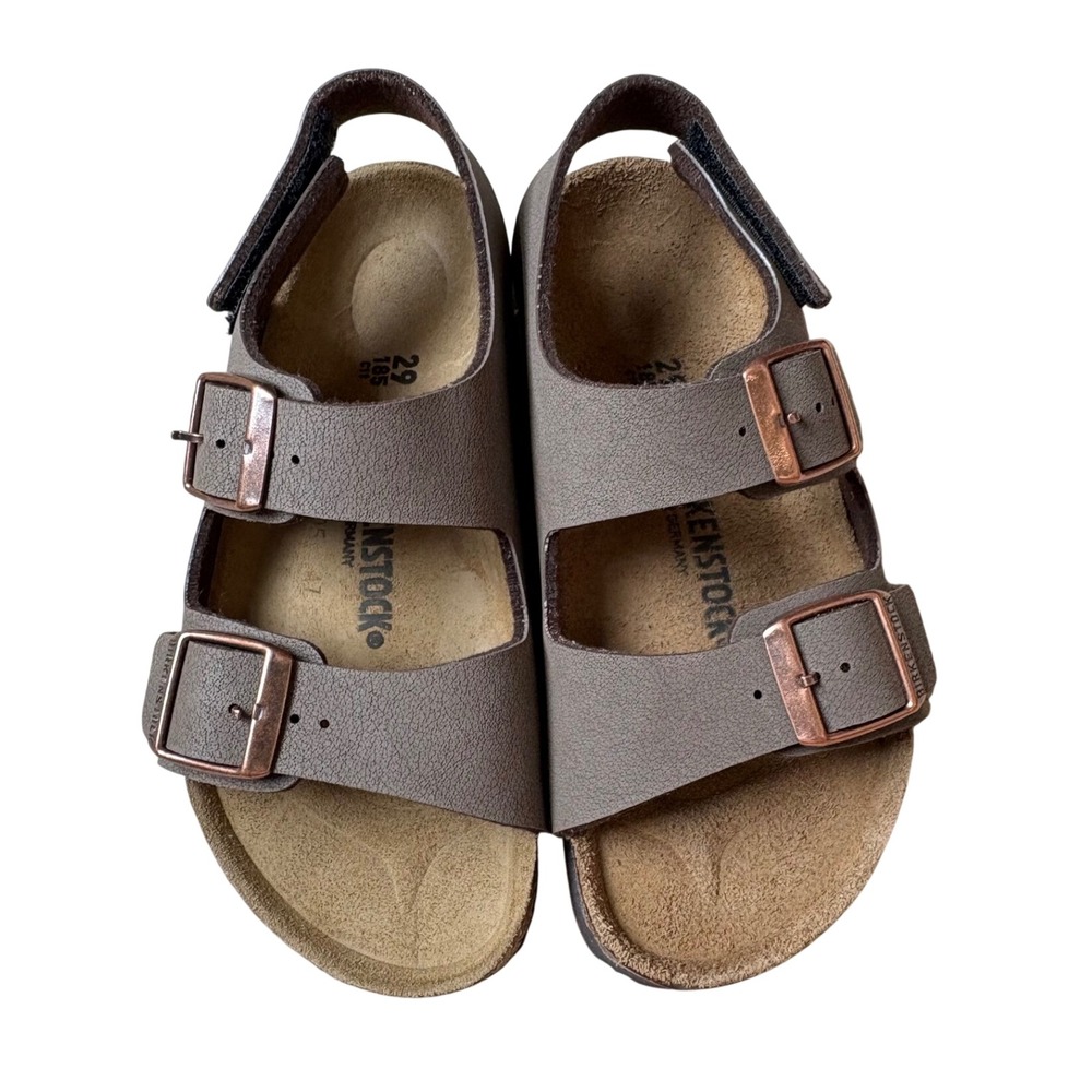 Birkenstock Milano Kids Sandals Brown EU 29 US 11-11.5 Cork Footbed Birko-Flor